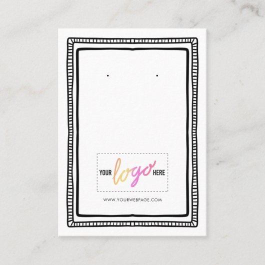 ロゴ手描きフレームイヤリングディスプレイ08 名刺 (正面)