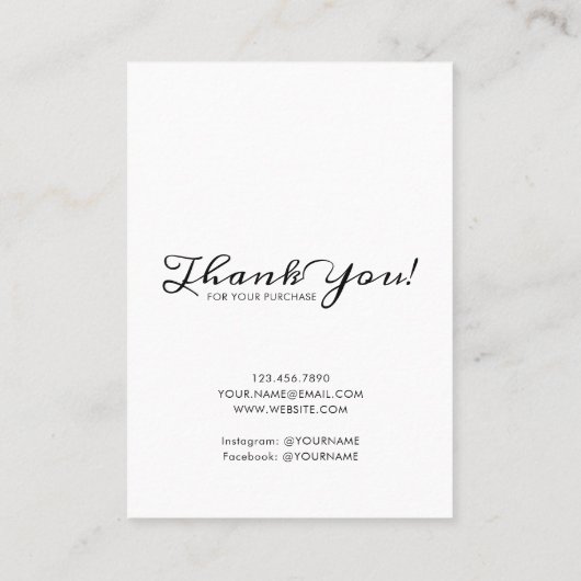 ロゴ手描きフレームイヤリング表示カード03の追加 名刺 (裏面)