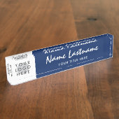 ロゴ手書きタイモダントルNavy Blue デスクネームプレート (側面)