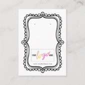 ロゴ手書きフレームイヤリング表示カード07の追加 名刺 (正面)