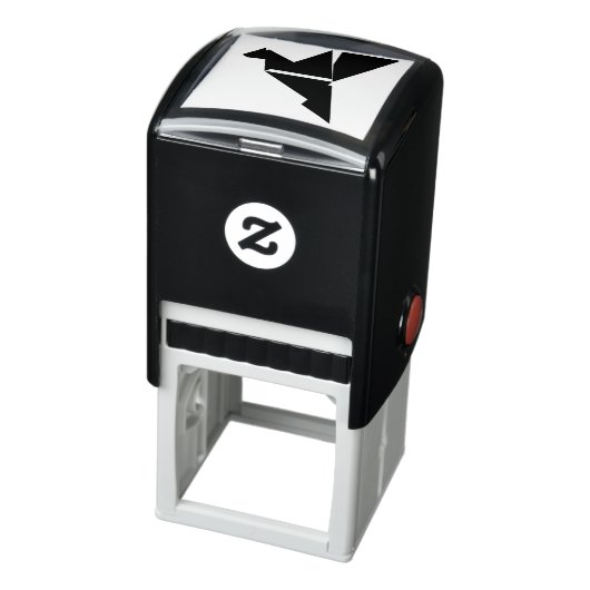 ロゴ折り紙の鳥飛んでいるの青 セルフインキングスタンプ (商品)