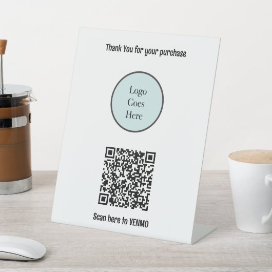 ロゴ支払いQRコード小規模企業ありがとうございました 台座サイン (インサイチュ)