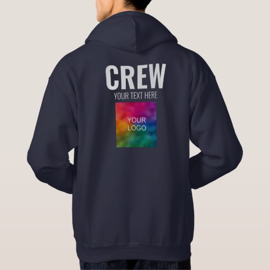 ロゴ文字をここに追加Crew Mens両面デザイン パーカ (裏面)