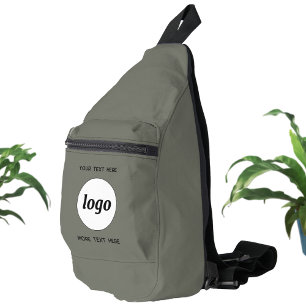 ロゴ文字ビジネスのプロモーションブランディングSage Green スリングバッグ