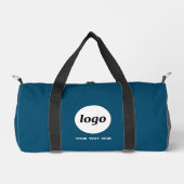 ロゴ文字プロモーションビジネスティール（緑がかった色）緑 ダッフルバッグ (正面)