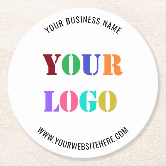 ロゴ文字プロモーションビジネス紙コースター ラウンドペーパーコースター (正面)