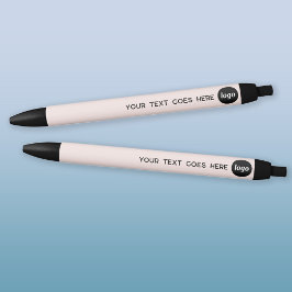 ロゴ文字赤面ピンクビジネスプロモーション 黒ボールペン