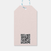 ロゴ文字QRコード赤面ピンクビジネス価格または ギフトタグ (裏面)