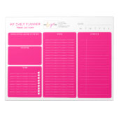 ロゴ明るいピンクガーリー色の日プランナー ノートパッド (正面)