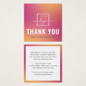 ロゴ明るい赤紫色ス感謝していクエアビジネス挿入 (正面&裏面)