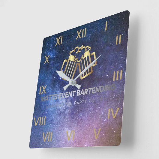 ロゴ時計 スクエア壁時計 (傾斜)