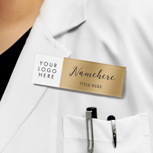 ロゴ書道エレガントフェイク金ゴールドマグネットタイトル 名札