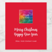 ロゴ書道メリークリスマスハッピーニューイヤー ワインラベル (シングルラベル)