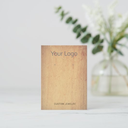 ロゴ木製イヤリング表示カードの追加 名刺 (スタンド正面)