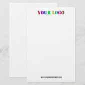 ロゴ業務用ひな形の例のカスタム文字 便箋 (正面/裏面)