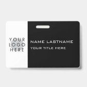 ロゴ横モダン白黒タイトル名 バッジ (正面)