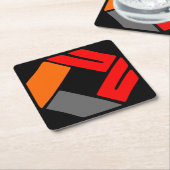 ロゴ正方形の紙コースターのアップロード スクエアペーパーコースター (アングル)