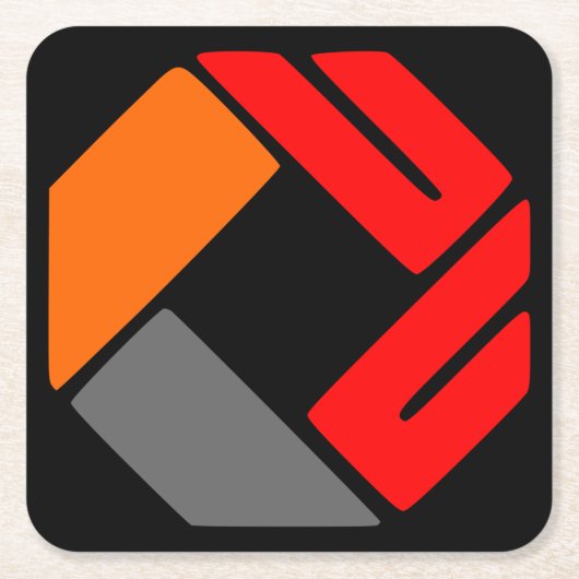 ロゴ正方形の紙コースターのアップロード スクエアペーパーコースター (正面)