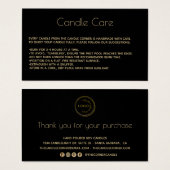 ロゴ気にブラック付き編集可能しょうゆキャンドルカード (正面&裏面)