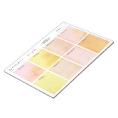 ロゴ水彩ピンクイエローデスクウィークリープランナー ノートパッド (アングル)