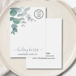 ロゴ水彩ユーカリのイヤリング表示カード