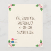 ロゴ水色コーヒーマグと花のカフェ チラシ (裏面)