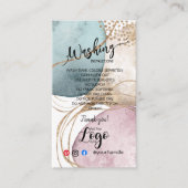 ロゴ洗浄指示カード気にの金ゴールドの追加 名刺 (正面)