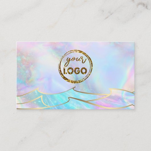 ロゴ海ウェーブデザイン名刺 名刺 (正面)