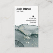 ロゴ灰色の抽象芸術大理石名刺 名刺 (裏面)