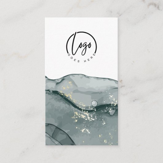 ロゴ灰色の抽象芸術大理石名刺 名刺 (正面)
