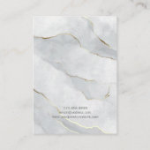ロゴ灰色の金ゴールドライン大理石イヤリングホルダー 名刺 (裏面)