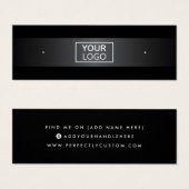 ロゴ灰色グラデーション黒のスタッドイヤリングディスプレイカード (正面&裏面)