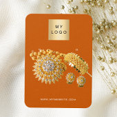 ロゴ燃えたオレンジ色のイヤリングジュエリー写真QRディスプレイ