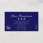 ロゴ王室の付きシミきらめくメリーブルーダイヤモンド 名刺 (裏面)