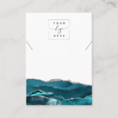 ロゴ瑪瑙ティール（緑がかった色）シルバーネックレス表示カード 名刺 (正面)