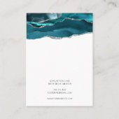 ロゴ瑪瑙ティール（緑がかった色）シルバーネックレス表示カード 名刺 (裏面)