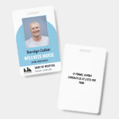 ロゴ病院IDのライトブルー バッジ (正面＆裏面)