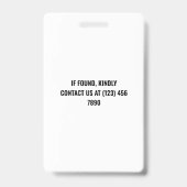 ロゴ病院IDのライトブルー バッジ (裏面)