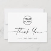 ロゴ白エレガント文字サンキューカード サンキューカード (正面)