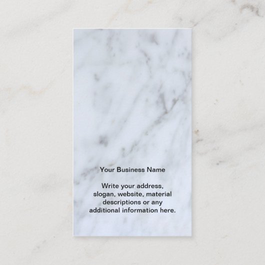 ロゴ白大理石イヤリングディスプレイカード 名刺 (裏面)