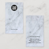 ロゴ白大理石イヤリングディスプレイカード 名刺 (正面/裏面)