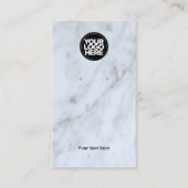 ロゴ白大理石イヤリングディスプレイカード 名刺 (正面)