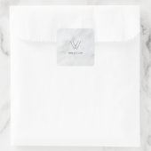 ロゴ白大理石 スクエアシール (バッグ)