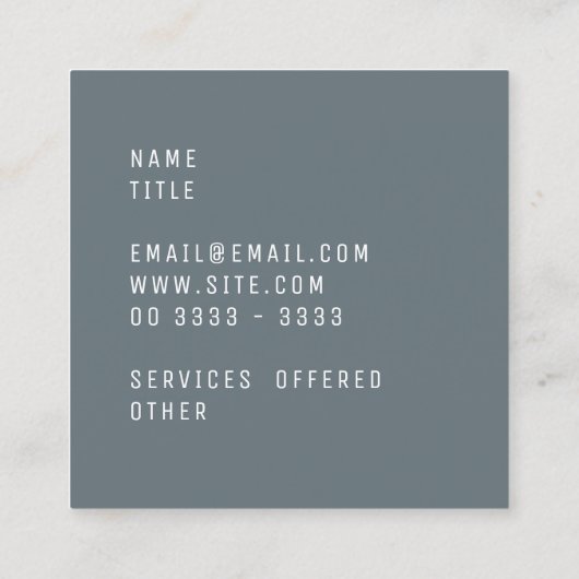 ロゴ白大理石 スクエア名刺 (裏面)