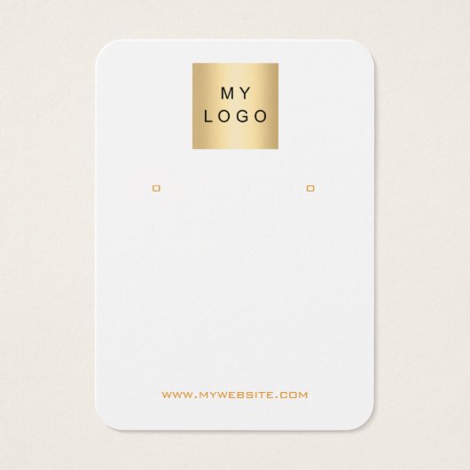 ロゴ白金ゴールドイヤリングジュエリー写真QRディスプレイ (正面)