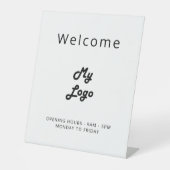 ロゴ白黒ウェルカムビジネス 台座サイン (正面)