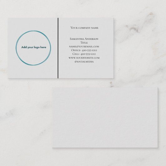 ロゴ白黒グレーミニマルプロフェッショナル 名刺 (正面/裏面)