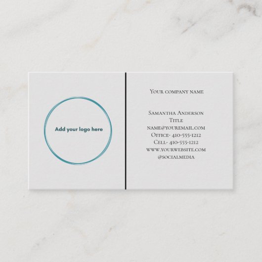 ロゴ白黒グレーミニマルプロフェッショナル 名刺 (正面)