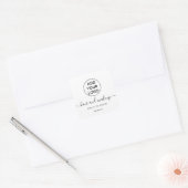 ロゴ白黒シンプルタイポグラフィヘアメイク スクエアシール (封筒)