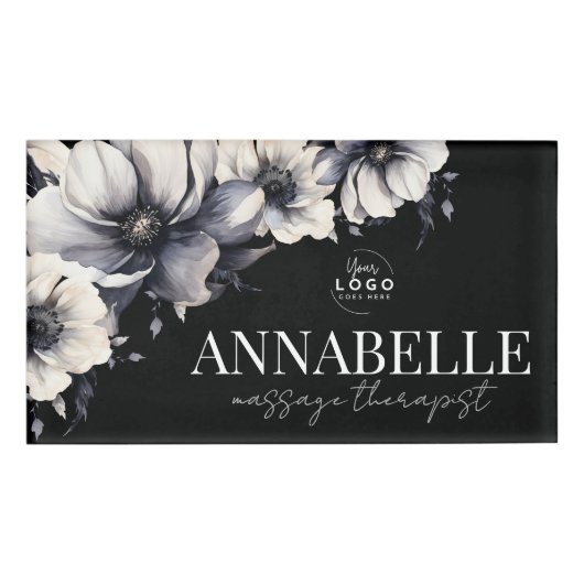 ロゴ白黒スパ 名札 (正面)